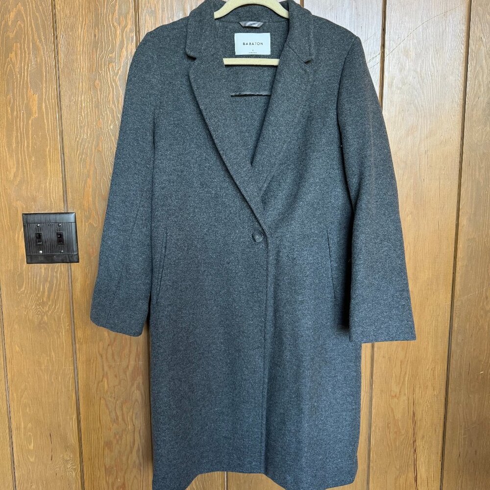 Aritzia Babaton The Stedman Coat Virgin Wool Gray size S